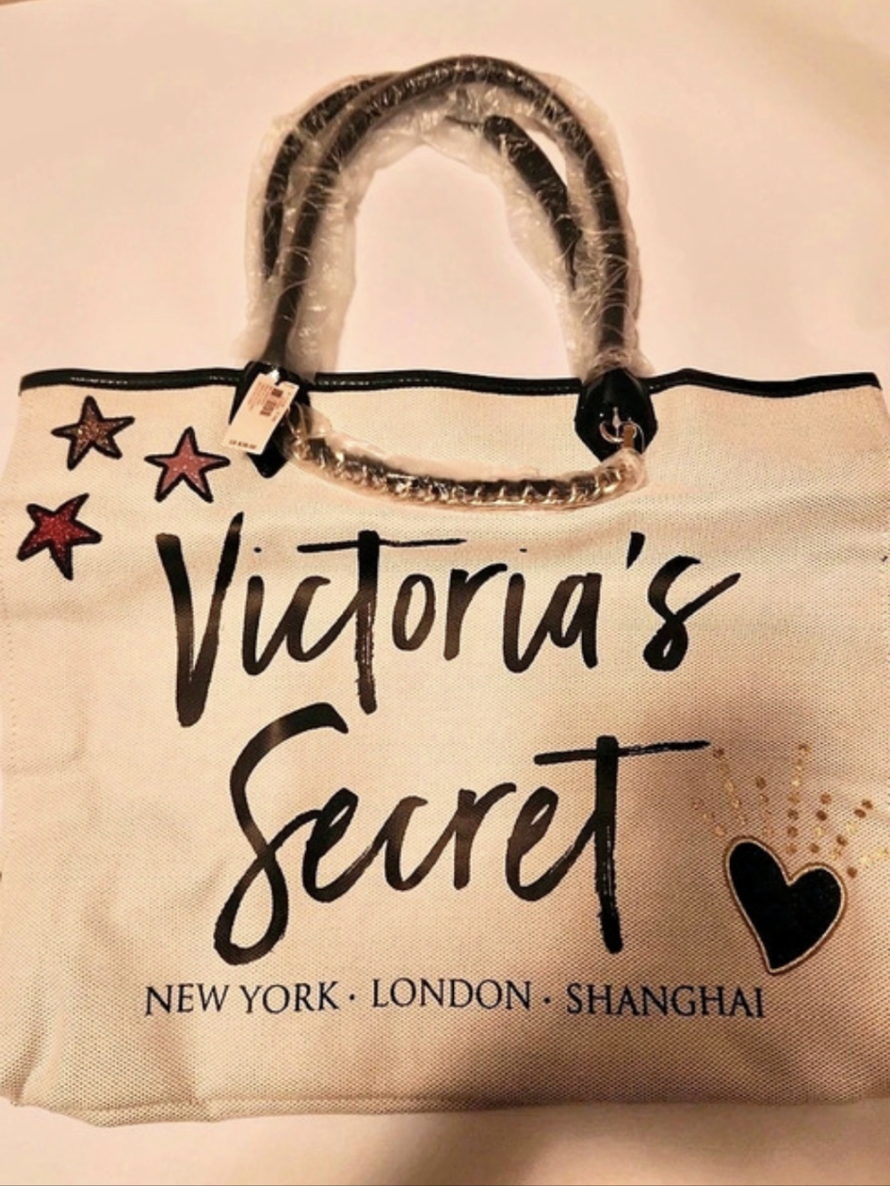 Victoria's Secret New York London Shanghai Canvas Tote Bag New In Bag